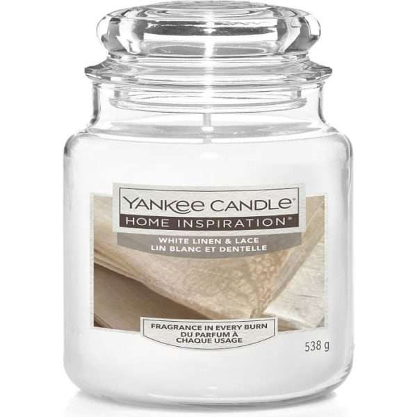 LARGE YANKEE CANDLE - WHITE LINEN AND LACE